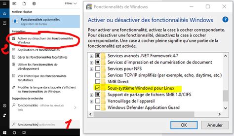 Activer sous systeme linux windows 10